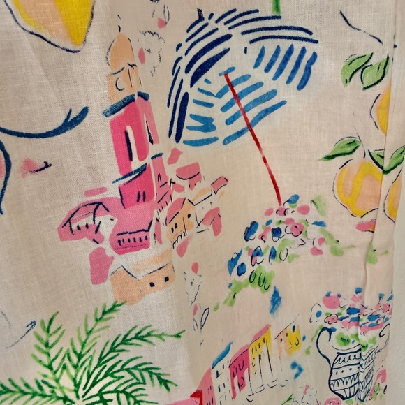 Calypso Tropical Beach Vacation Resort Wear Button Back Tank Top - Picture 4 of 7